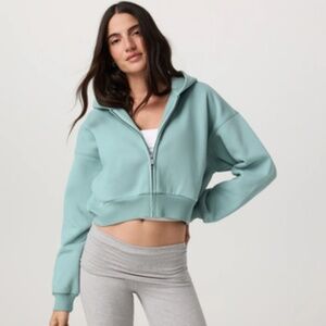 vuori Restore Mini Full Zip Hoodie Green Xs